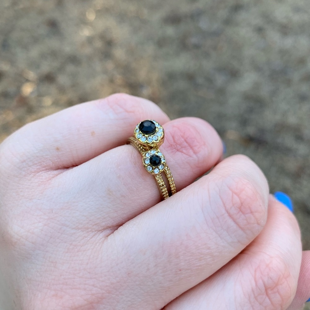 Rhinestone Primrose Stacking Rings - Picture 5 of 13
